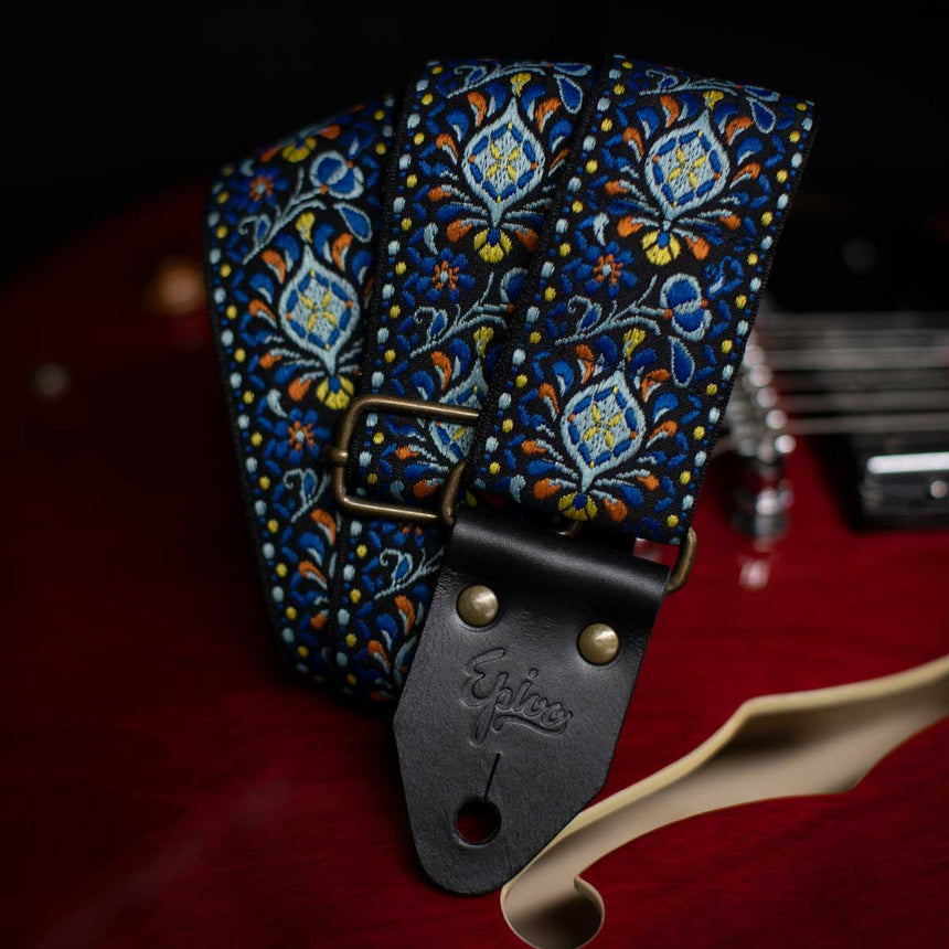 Epivo Blue Peafowl Guitar Strap