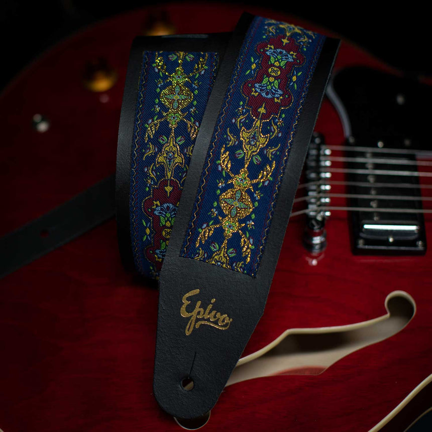 Epivo Blue Totem Leather Guitar Strap