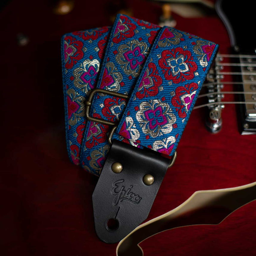 Cobalt Retro Guitar Strap