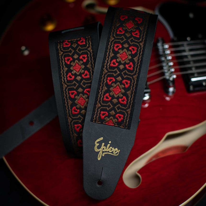 Epivo Granat Leather Guitar Strap
