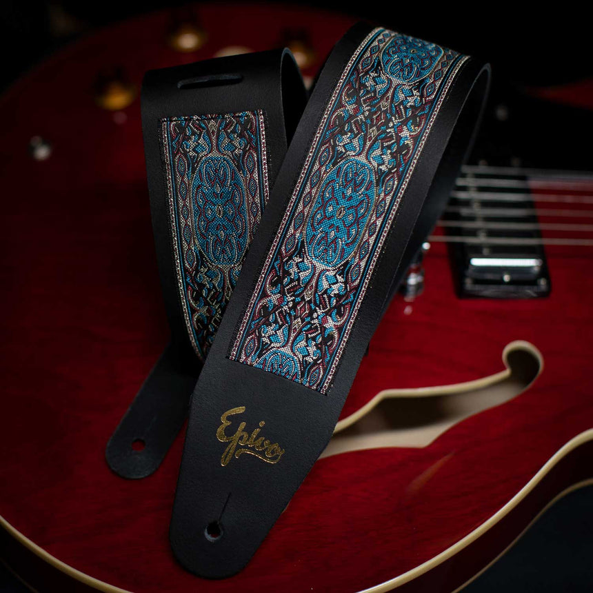Epivo Blue Oyster Leather Guitar Strap